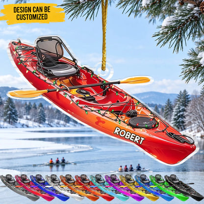 Custom Kayak Christmas Gifts for Kayaking Enthusiasts - Personalized Acrylic Ornament