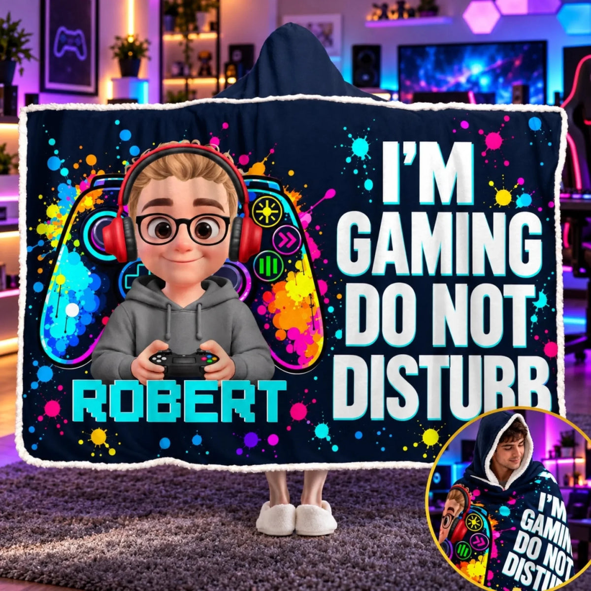 Custom Name Snuggle Blanket - Personalized Gaming Gifts for Gamers
